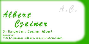 albert czeiner business card